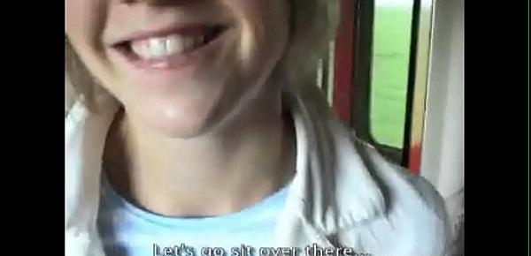  Amateur Blowjob In a Train Full of People